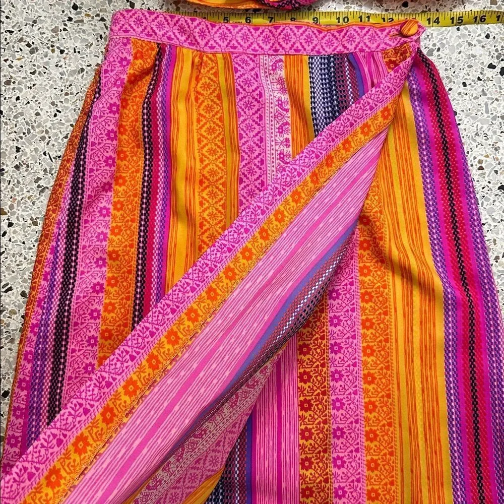 Designed Exclusively by Vincenti maxi skirt set crop top medium m pink